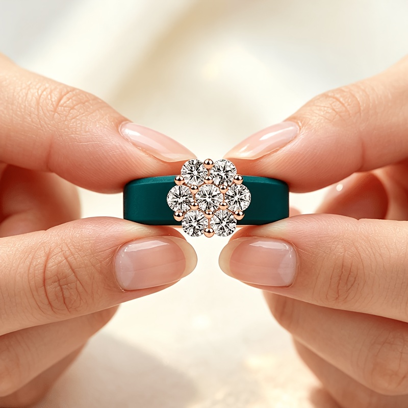 Floral Cluster Design Women's Silicone Ring